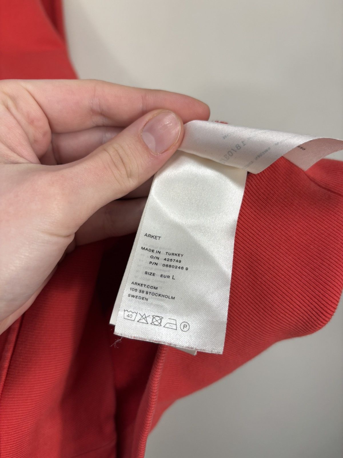 Arket Arket Men’s Red Organic Cotton Classic Basic Sweatshirt Size US L / EU 52-54 / 3 - 10 Thumbnail