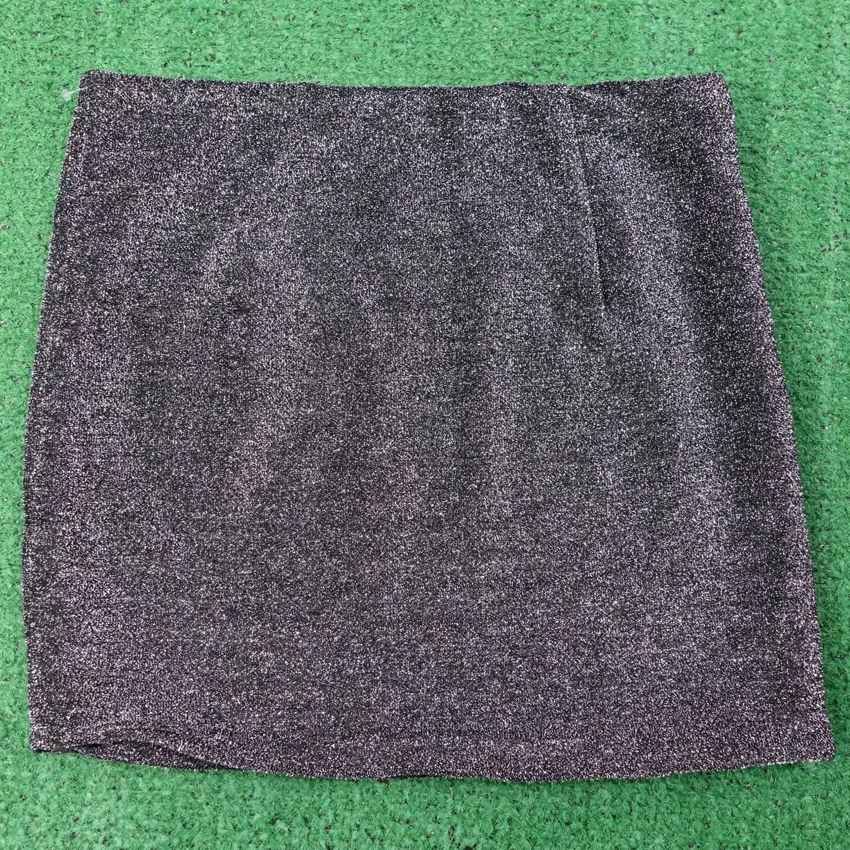 Express Express Skirt L Black Glitter Stretch Knit Short Lined Pull On Party Womens Size 36" / US 14 / IT 50 - 4 Thumbnail