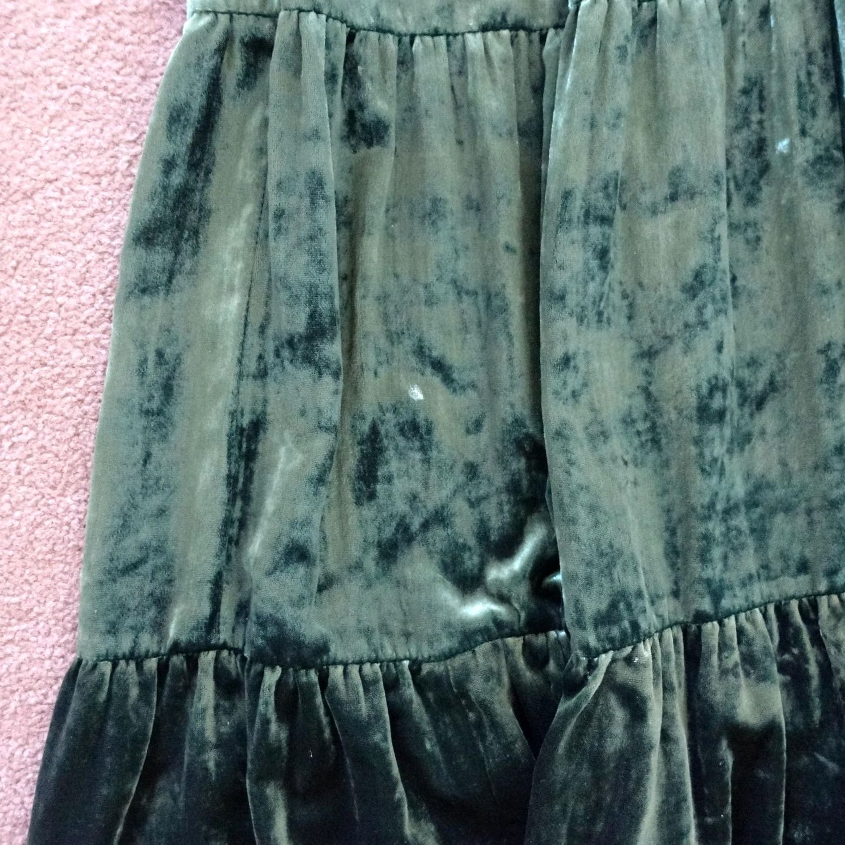Anthropologie VINTAGE? No. Since not vintage, skip. Anthropologie Dress Womens Medium Green Velvet Maxi Puff Sleeve Pockets Formal Size M / US 6-8 / IT 42-44 - 5 Thumbnail