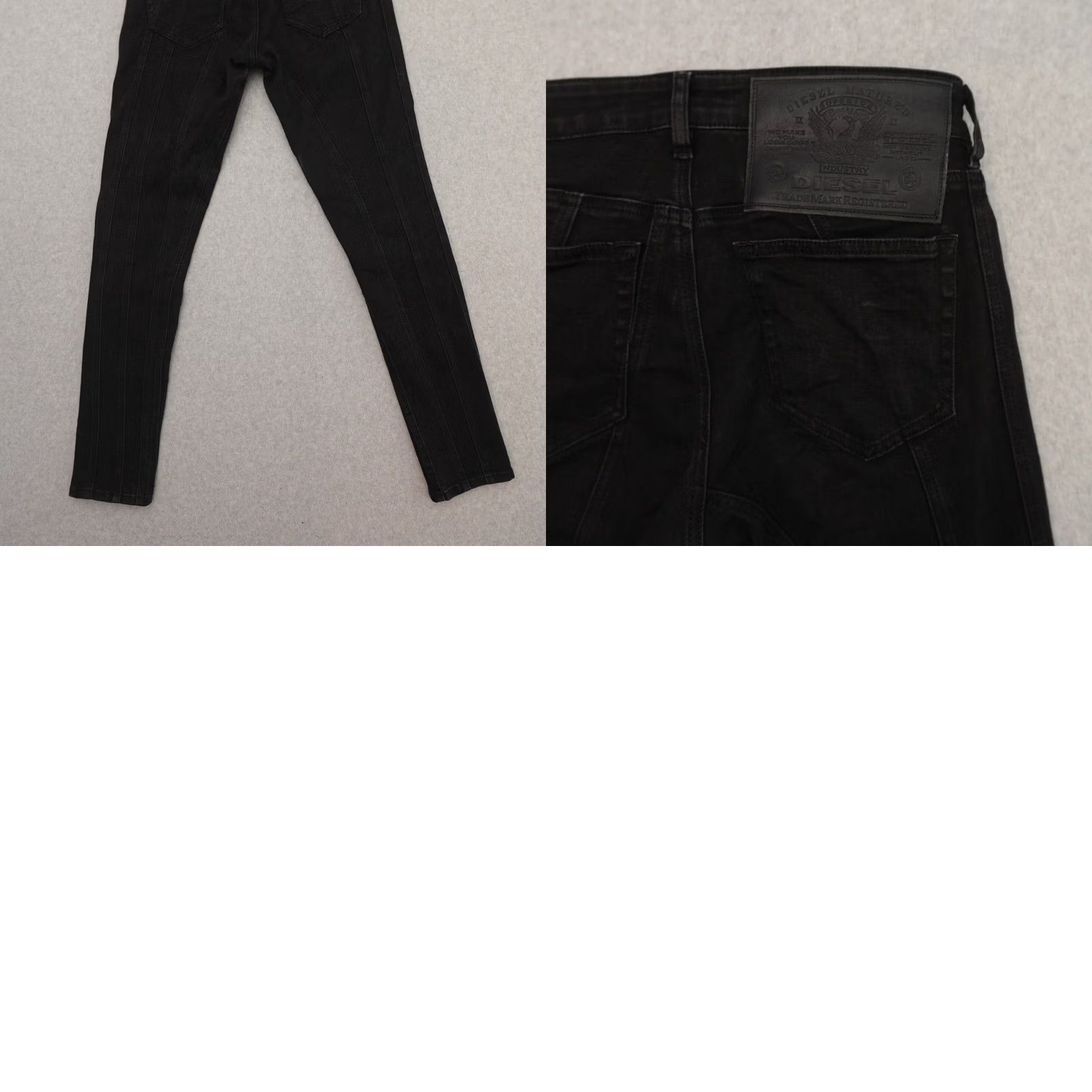 Diesel Diesel Jeans Womens 28 (28X29) Black Slim Skinny Regular Waist Side Dent Denim Jeans Ladies Slimming Pattern Solid Dark Wash -Mens- Womens Size 28" / US 6 / IT 42 - 10 Thumbnail