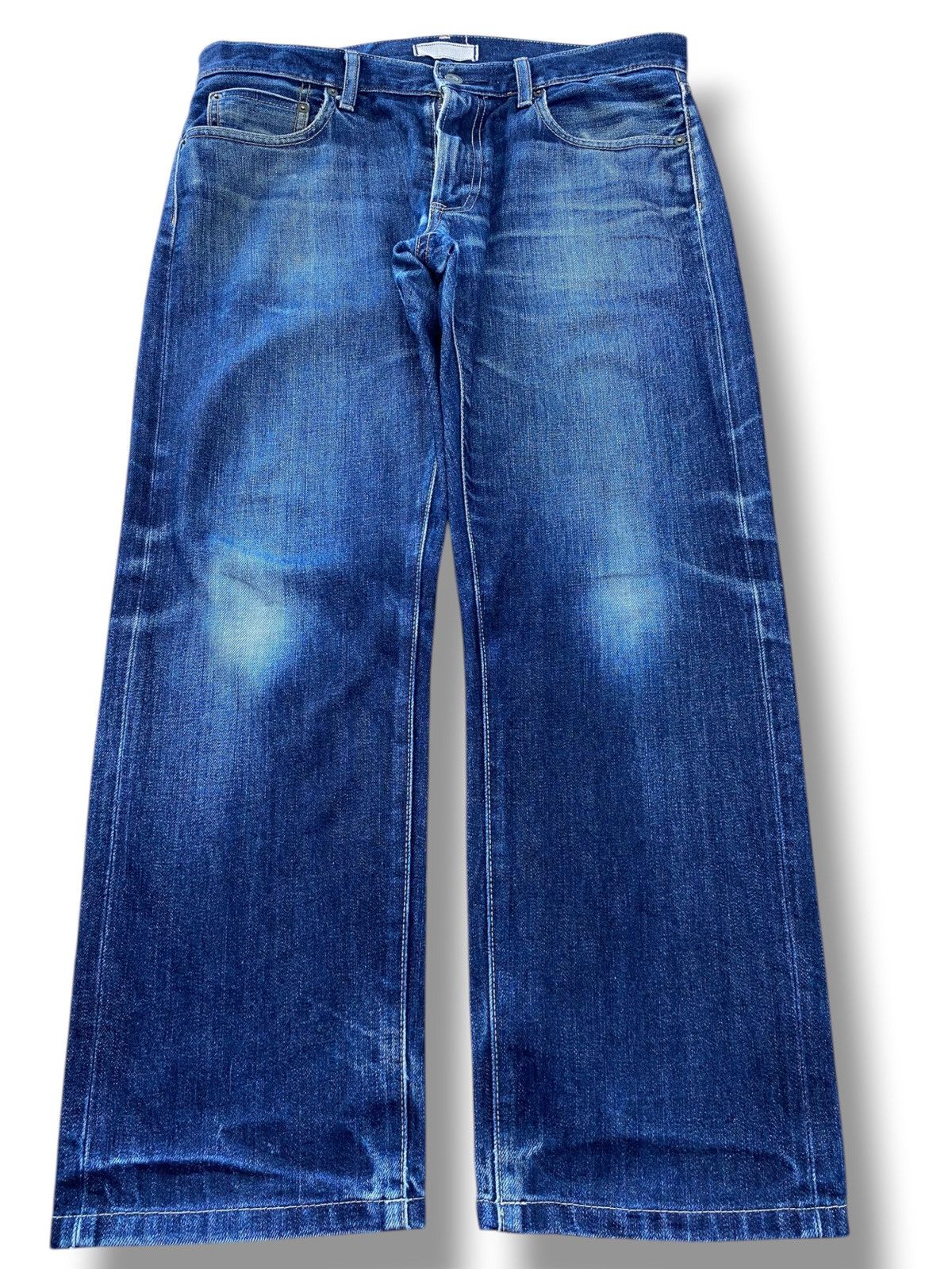 Uniqlo Uniqlo Whiskered Blue Wash Style Straight Leg Jeans Size US 34 / EU 50 - 1 Thumbnail