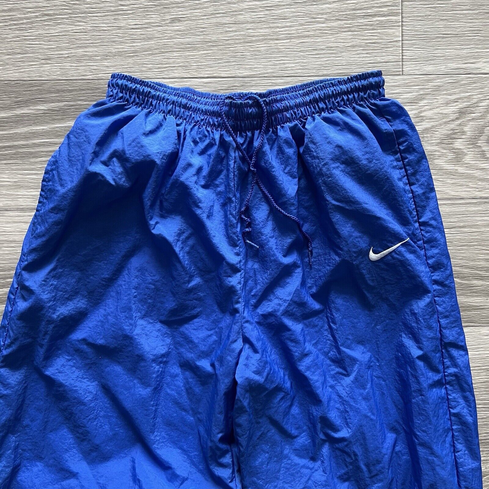 Nike Blue 90s Nike Nylon Baggy Track Pants Mens Medium Size US 30 / EU 46 - 3 Thumbnail