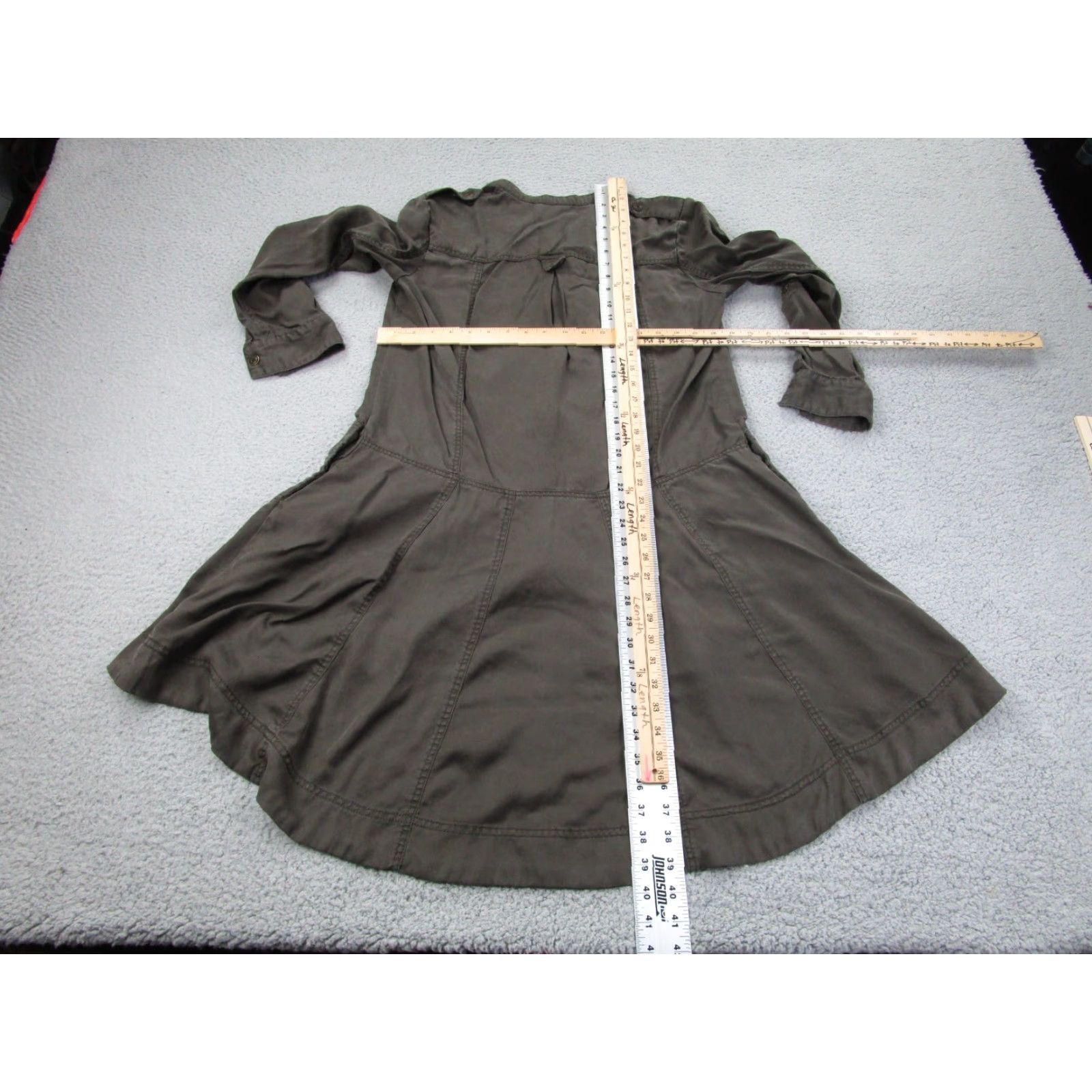 Vintage Holding Horses Women's Shirt Dress 8 Brown Bohemian Western Casual Long Sleeve Twill Size M / US 6-8 / IT 42-44 - 7 Thumbnail