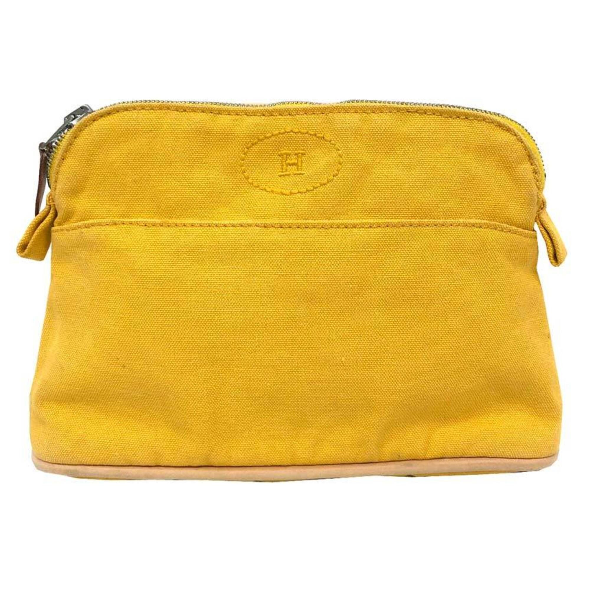 Hermes HERMES Bolide Pouch 20/Mini Pouch, Cotton, Yellow Size ONE SIZE - 1 Thumbnail