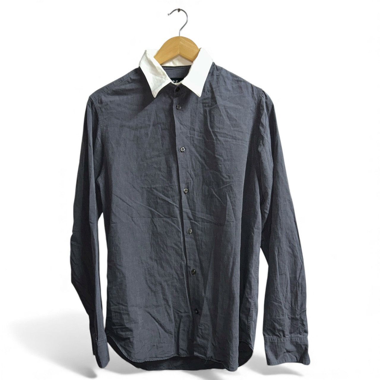 A.P.C. Rue De Fleurus Paris Double Collar Button Up Longsleeve Size US S / EU 44-46 / 1 - 1 Thumbnail
