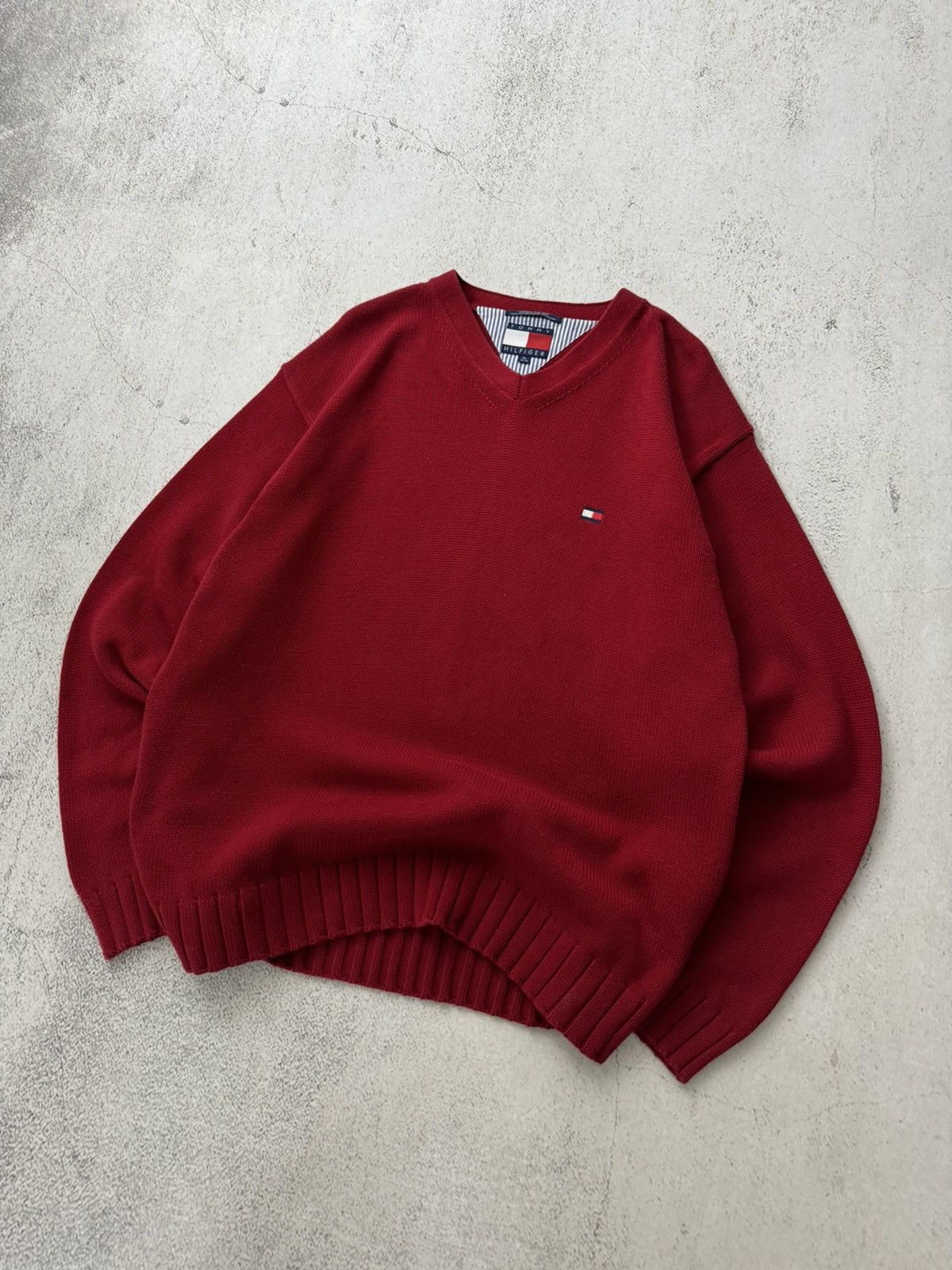 Tommy Hilfiger × Vintage Tommy Hilfiger Vintage V Neck Sweater Size US L / EU 52-54 / 3 - 2 Thumbnail
