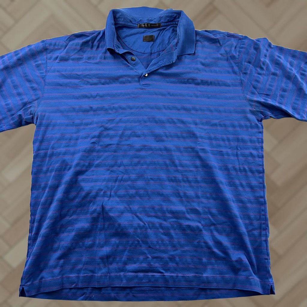 Nike Nike Tiger Woods Short Sleeve Striped Golf Polo Shirt Men's L Blue Size US L / EU 52-54 / 3 - 1 Thumbnail