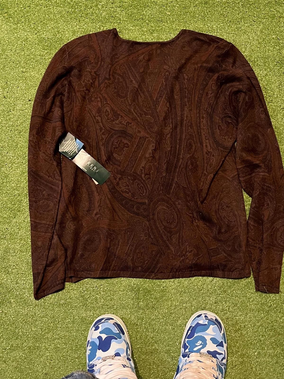Lauren Ralph Lauren Lauren Ralph Lauren Women's Long Sleeve Top Brown Paisley Size ONE SIZE - 2 Thumbnail
