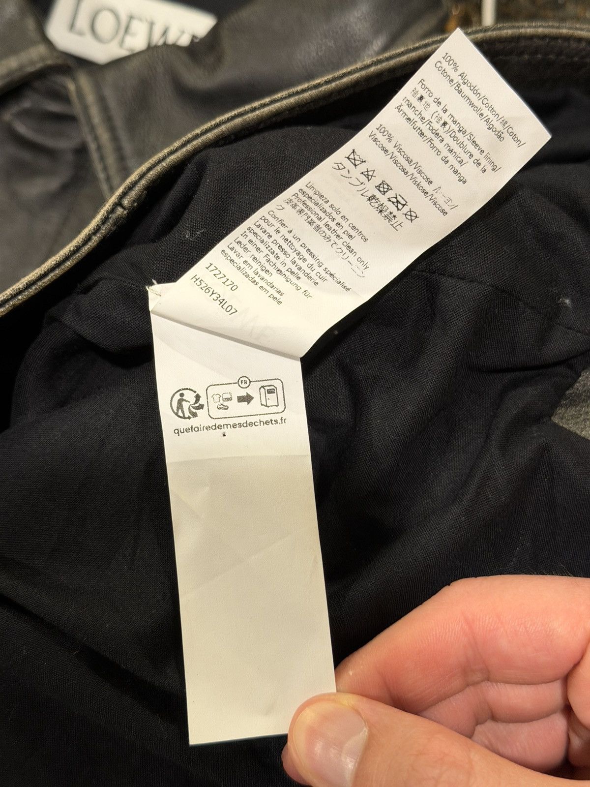Loewe Loewe SS24 Black Aged Calfskin Leather Anagram Logo Jacket Size US L / EU 52-54 / 3 - 17 Thumbnail