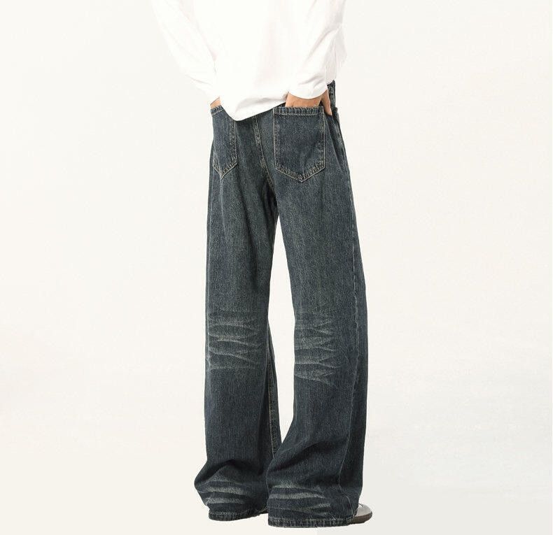 Japanese Brand × Jean Casual Solid Color Moustache Effect Drape Straight Jeans Size US 33 - 5 Thumbnail