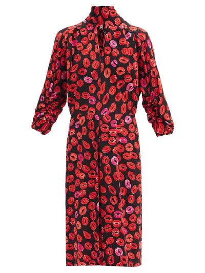 Marni o1y1025 Midi Dress in Black/Red Size XS / US 0-2 / IT 36-38 - 1 Thumbnail