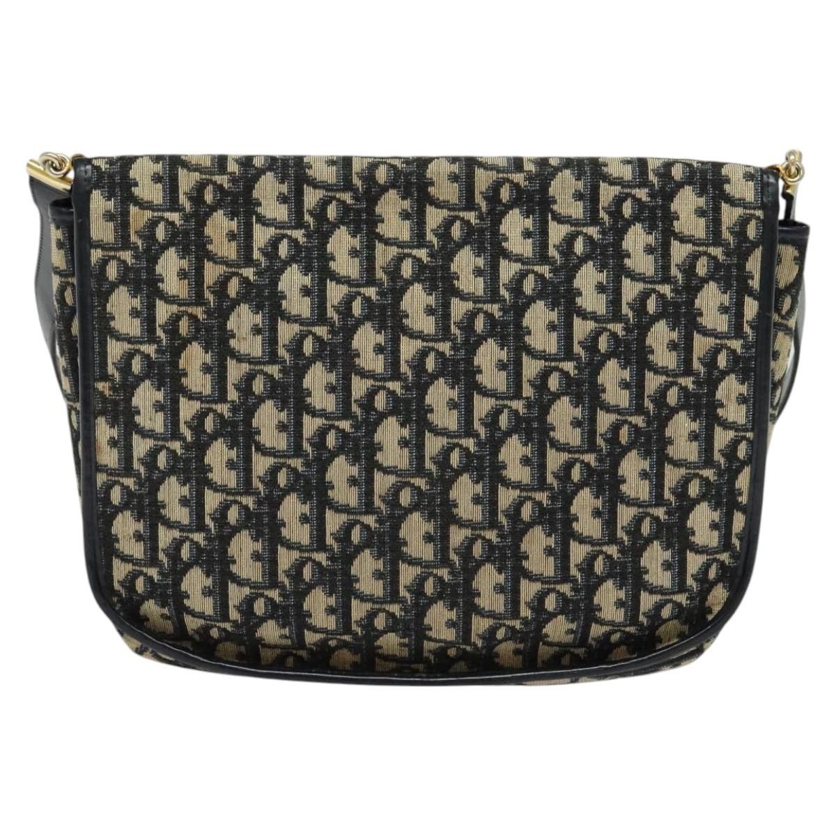 Dior DIOR Trotter Canvas Shoulder Bag Navy Gold Size ONE SIZE - 3 Thumbnail