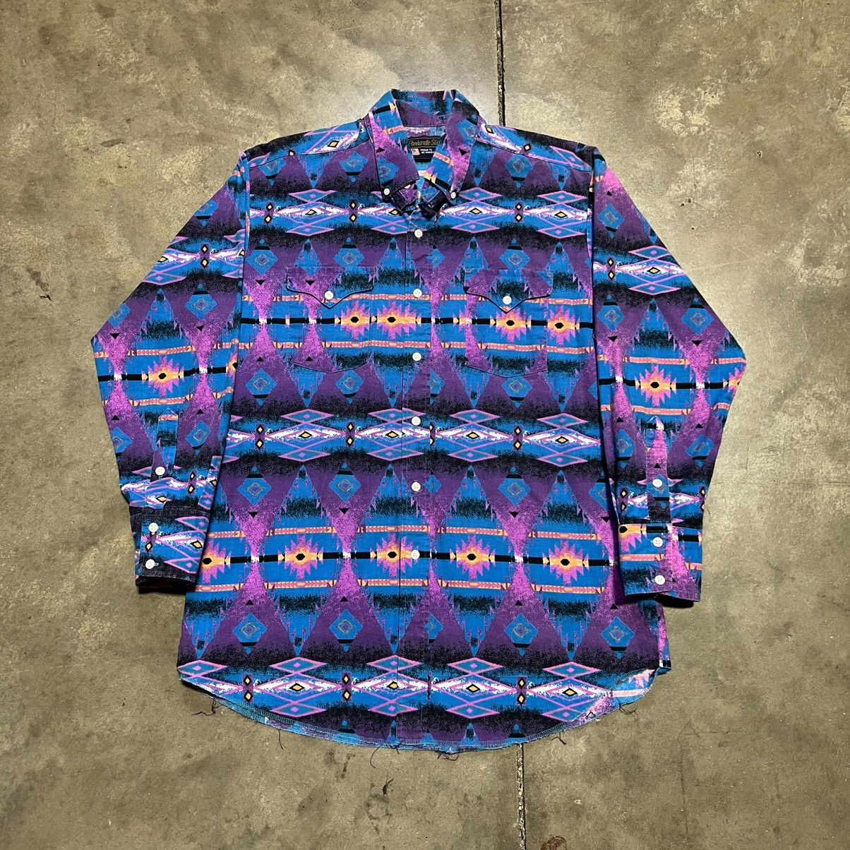 Panhandle Slim Vintage 80s Panhandle Slim Aztec Western Shirt Button Up USA Size US M / EU 48-50 / 2 - 1 Thumbnail