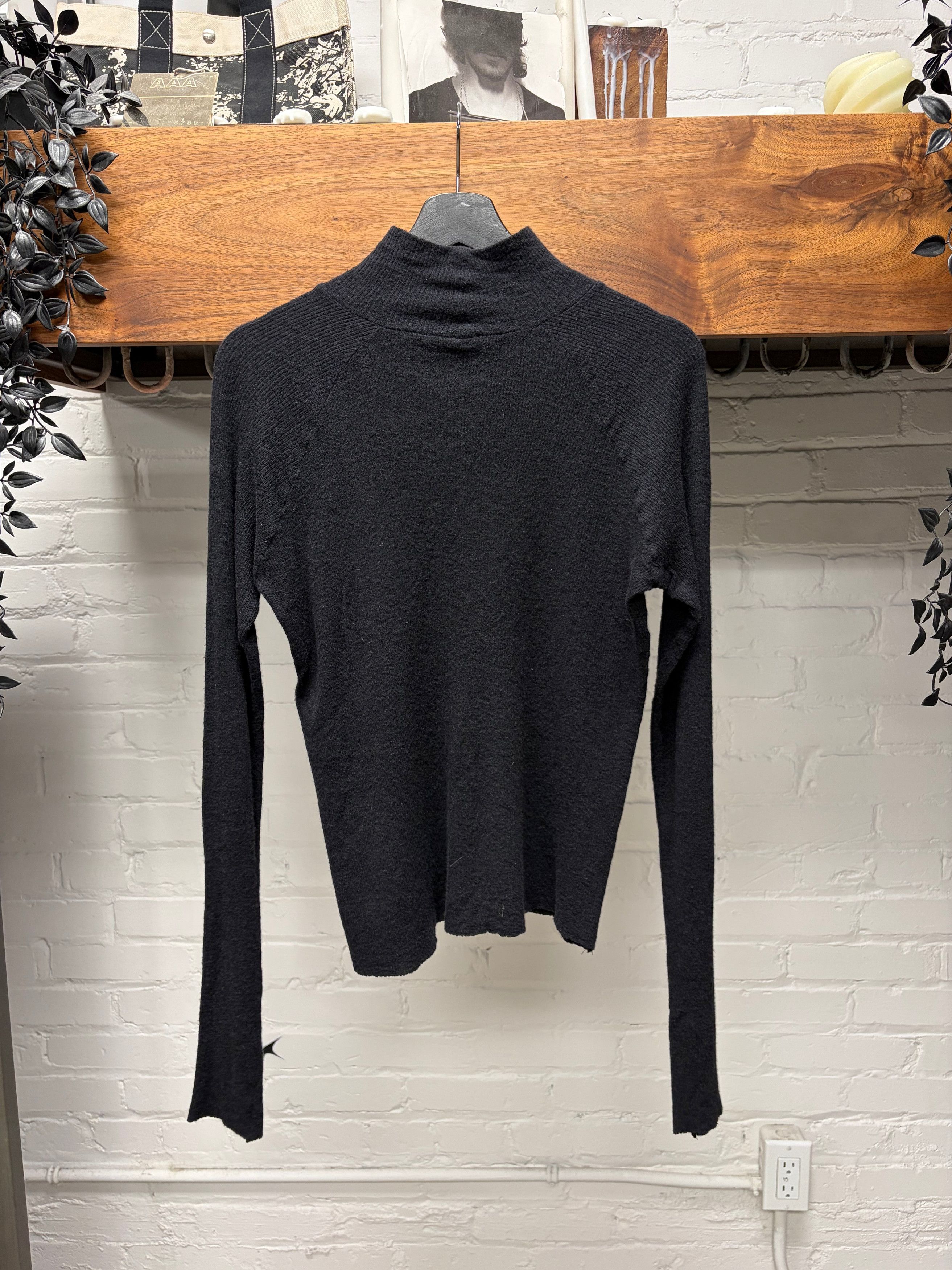 Haider Ackermann Haider Ackermann ‘Mock Neck’ Black Ribbed Wool Sweater Size US L / EU 52-54 / 3 - 1 Thumbnail