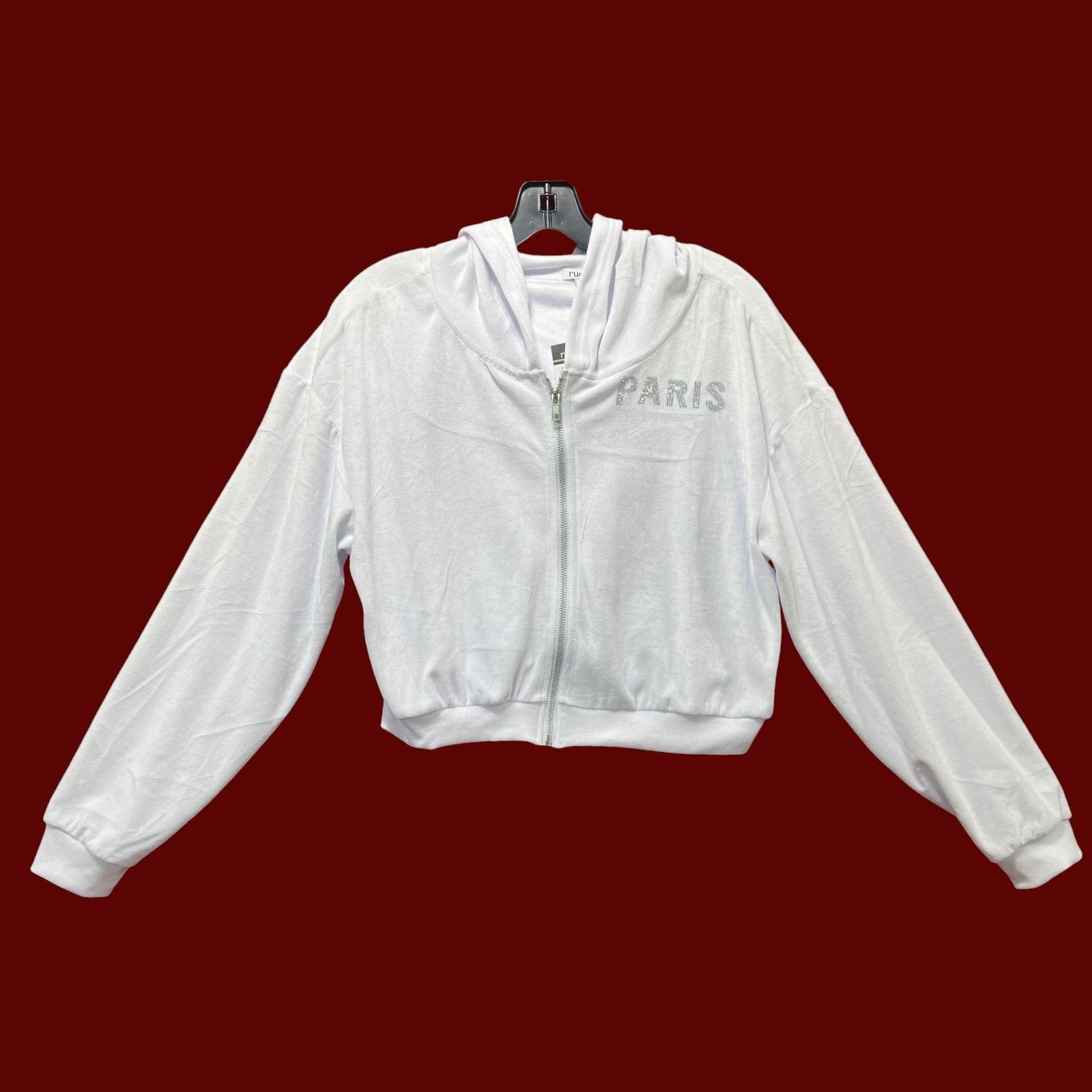 rue21 Rue 21 - Women's Long Sleeve Hooded Sweatshirt - White - Lar Size L / US 10 / IT 46 - 1 Thumbnail