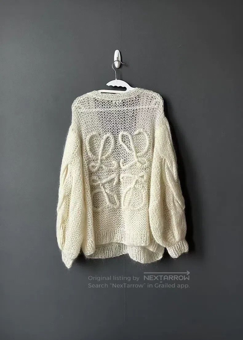 Loewe Loewe Off White Mohair Cardigan Size S / US 4 / IT 40 - 2 Thumbnail