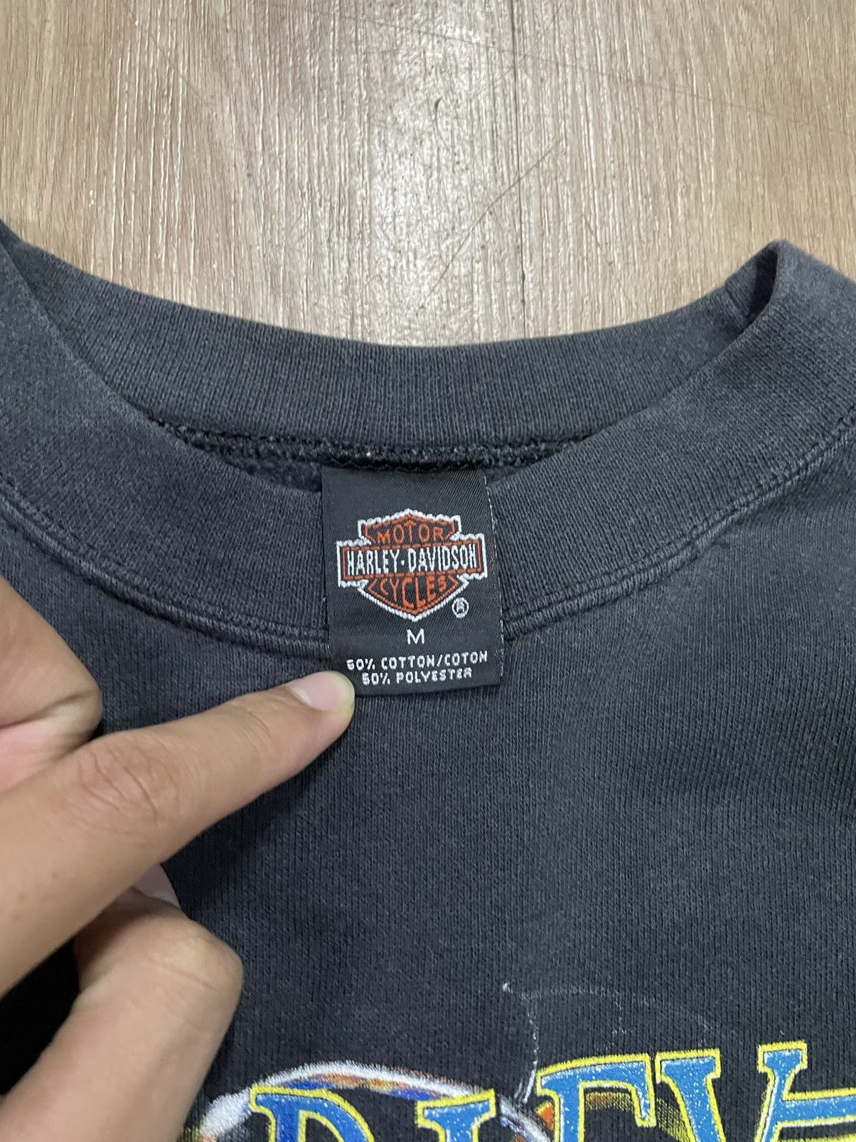 Harley Davidson × Vintage Vintage Harley Davidson flame spell out sweatshirt Size US M / EU 48-50 / 2 - 7 Thumbnail