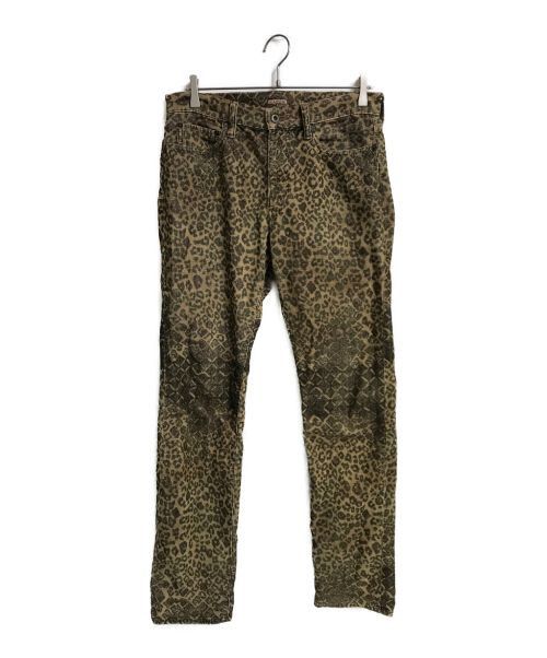 image of Kapital Leopard Pattern Corduroy Pants Brown Cotton, Men's (Size 31)