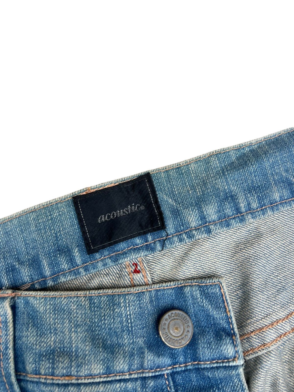 If Six Was Nine Dirty Mud Denim Vintage Acoustic Japan Flare Jeans Size US 31 - 7 Thumbnail