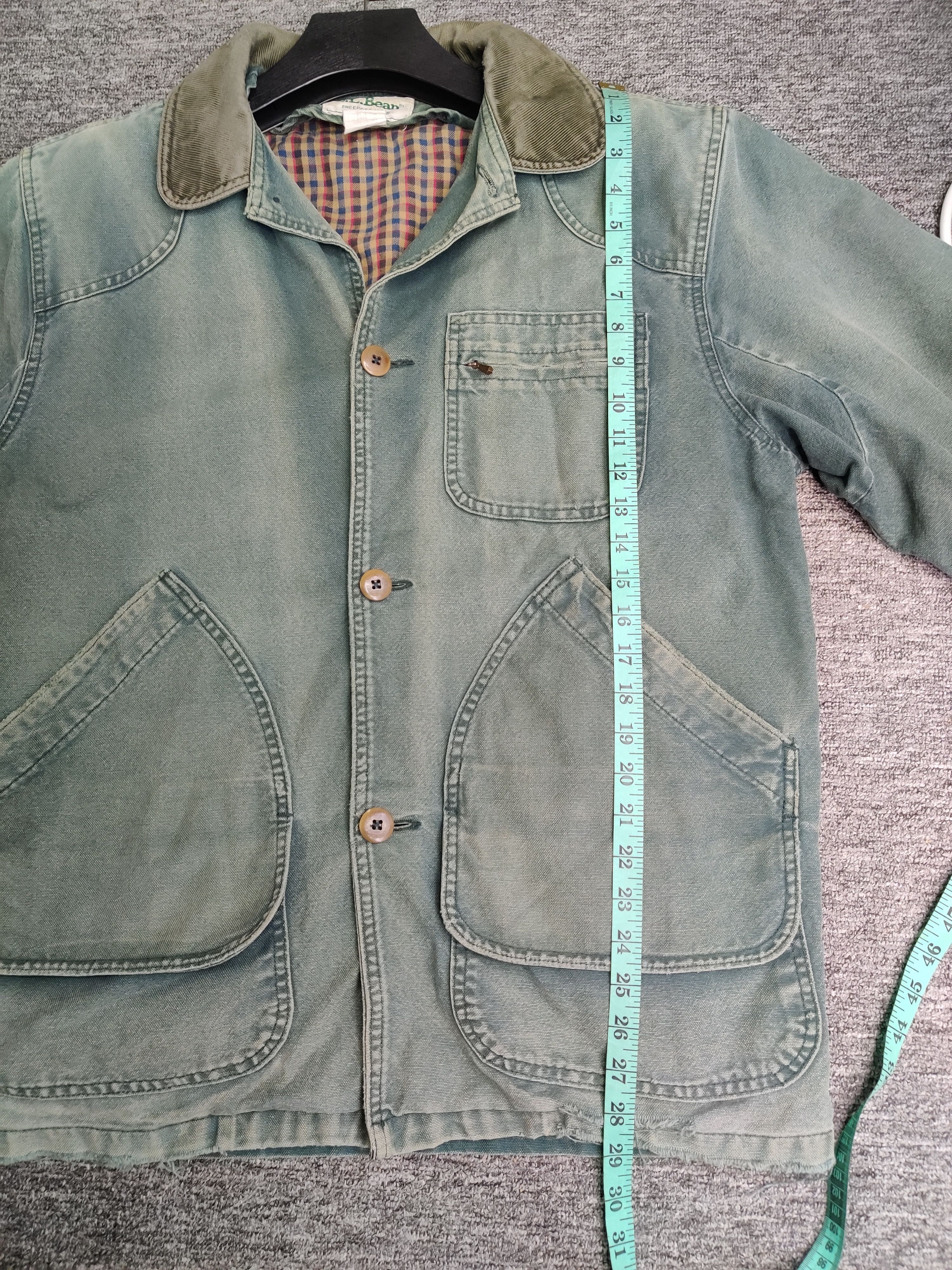 L.L. Bean L.L. Bean Blanket Lined Green Chore Jacket Coduroy Collar Size US M / EU 48-50 / 2 - 21 Thumbnail