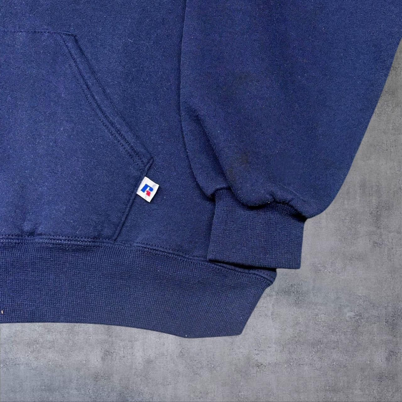 Russell Athletic × Vintage Vintage Navy Blue Russell Athletic Hoodie Size US XL / EU 56 / 4 - 3 Thumbnail
