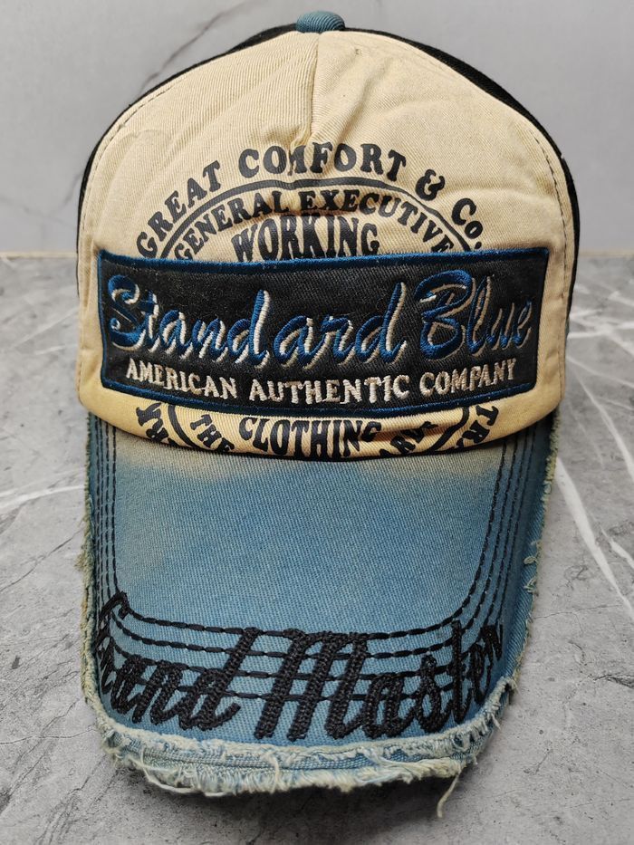 Japanese Brand Vintage Standard Blue Sand Master Distressed Style Cap Hat Size ONE SIZE - 2 Thumbnail