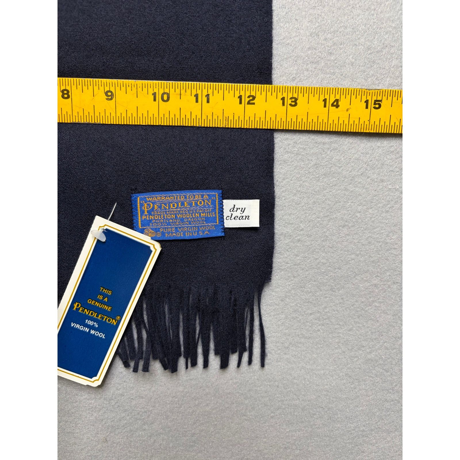 Pendleton Vintage Pendleton 100% Virgin Wool Scarf Blue Fringe USA NWT Size ONE SIZE - 3 Thumbnail