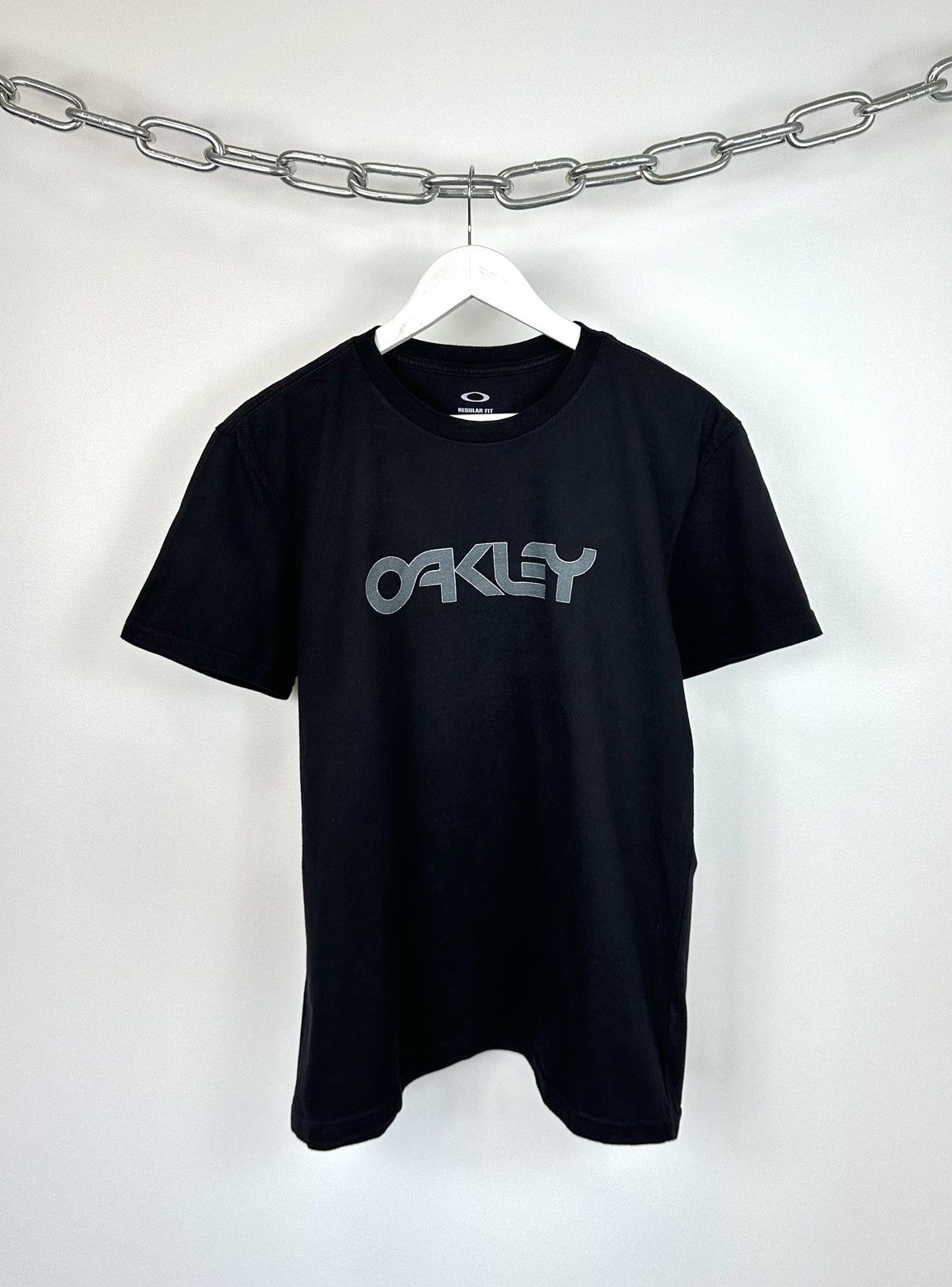 Oakley × Vintage 90s Oakley Vintage Flame Skull Logo T-shirt | Grailed