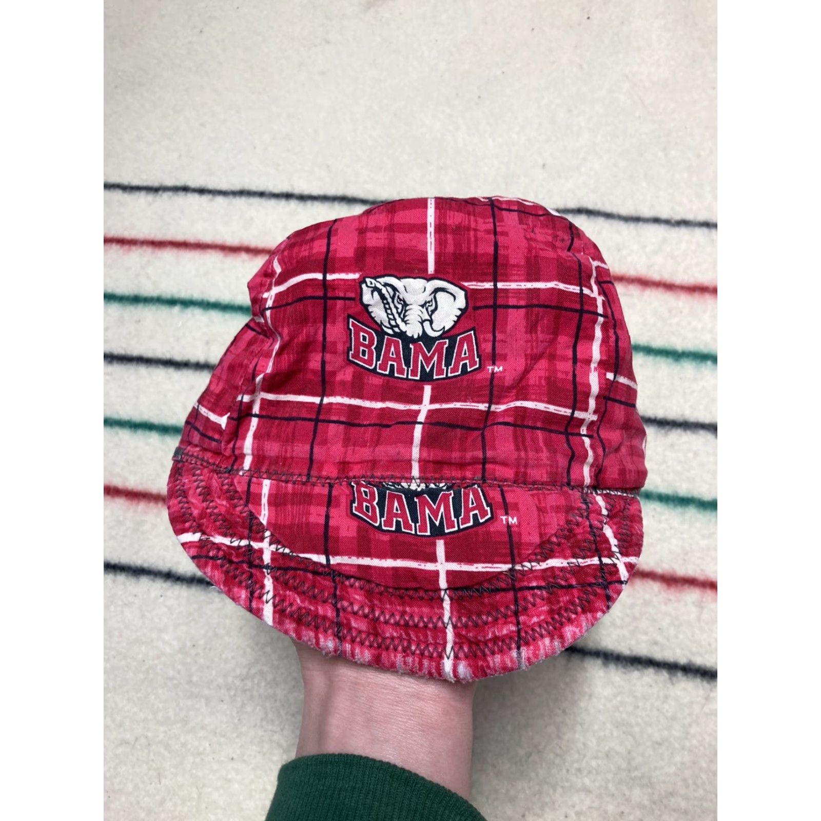 Vintage VINTAGE Handmade Alabama Roll Tide 80s cycling cap Hat One Size Red Men's Bill 1980s Style Party? Size US 35 - 3 Thumbnail