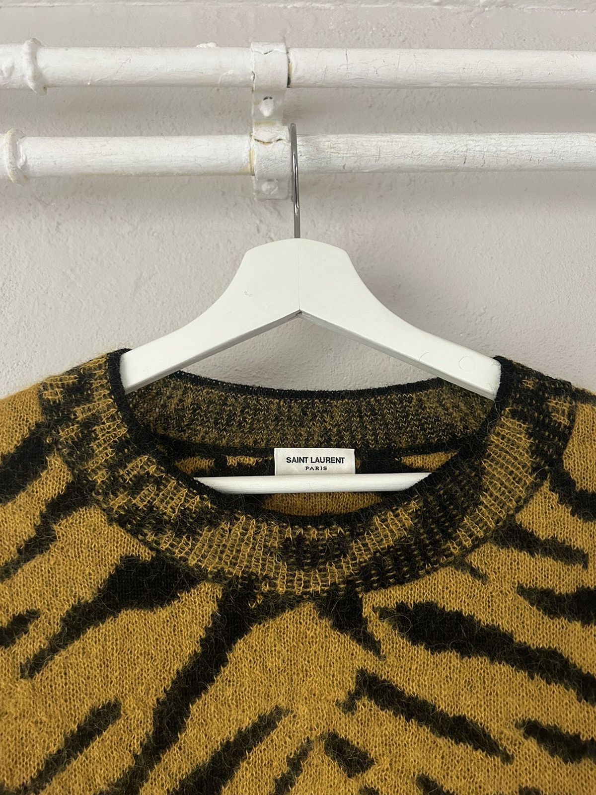 Saint Laurent Paris FW18 Tiger Mohair / Wool Sweater Size US XL / EU 56 / 4 - 3 Thumbnail