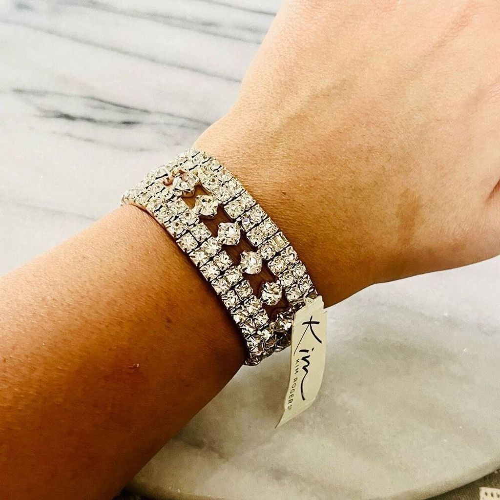 Jewelry Kim Rogers Rhinestone Stretch Bracelet Clear Size ONE SIZE - 3 Thumbnail