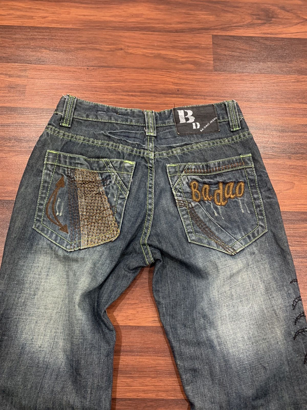 If Six Was Nine Ba Dao Embroidered Flared Jeans Pants ( unisex ) Size US 29 - 11 Thumbnail