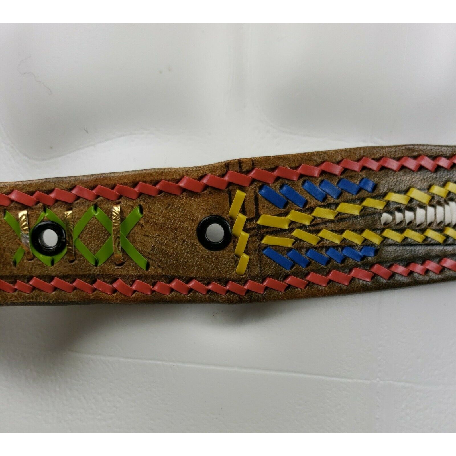 Handmade Western Elk Hide Leather Belt Lot 2 Buckskin Pouch Whip Stit Size ONE SIZE - 5 Thumbnail