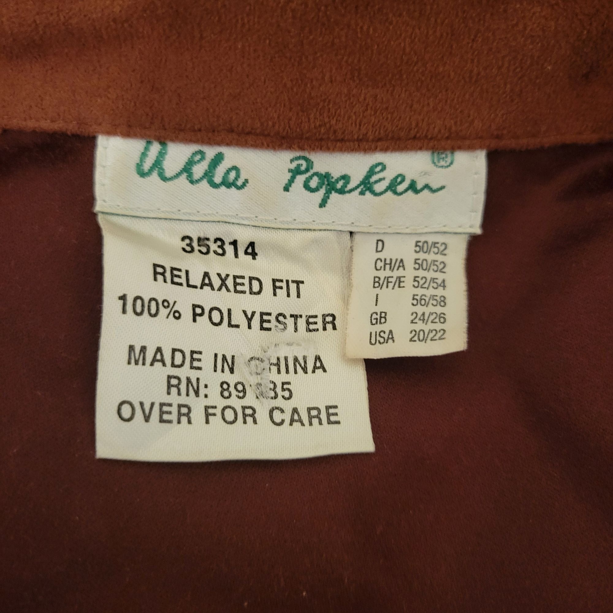 Vintage Ulla Popken Brown 2 Piece Set Top Skirt Buckskin Hippy Costu Size 42" / US 20 - 3 Thumbnail