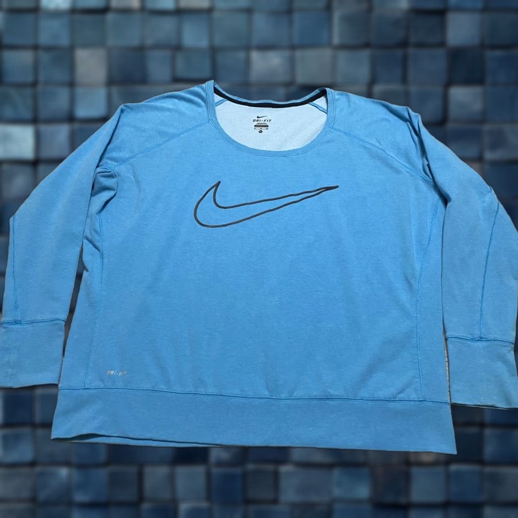 Nike Nike Dri-Fit Sweatshirt Womens XL Blue Light Weight Long Sleeve Round Neck Raglan Shirt Size XL / US 12-14 / IT 48-50 - 1 Thumbnail