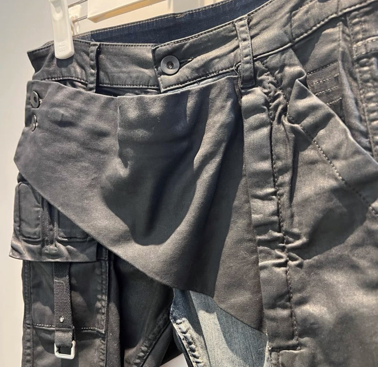 Rick Owens Rick Owens Drkshdw Paneled Diagonal-Fly Pants Size US 28 / EU 44 - 3 Thumbnail