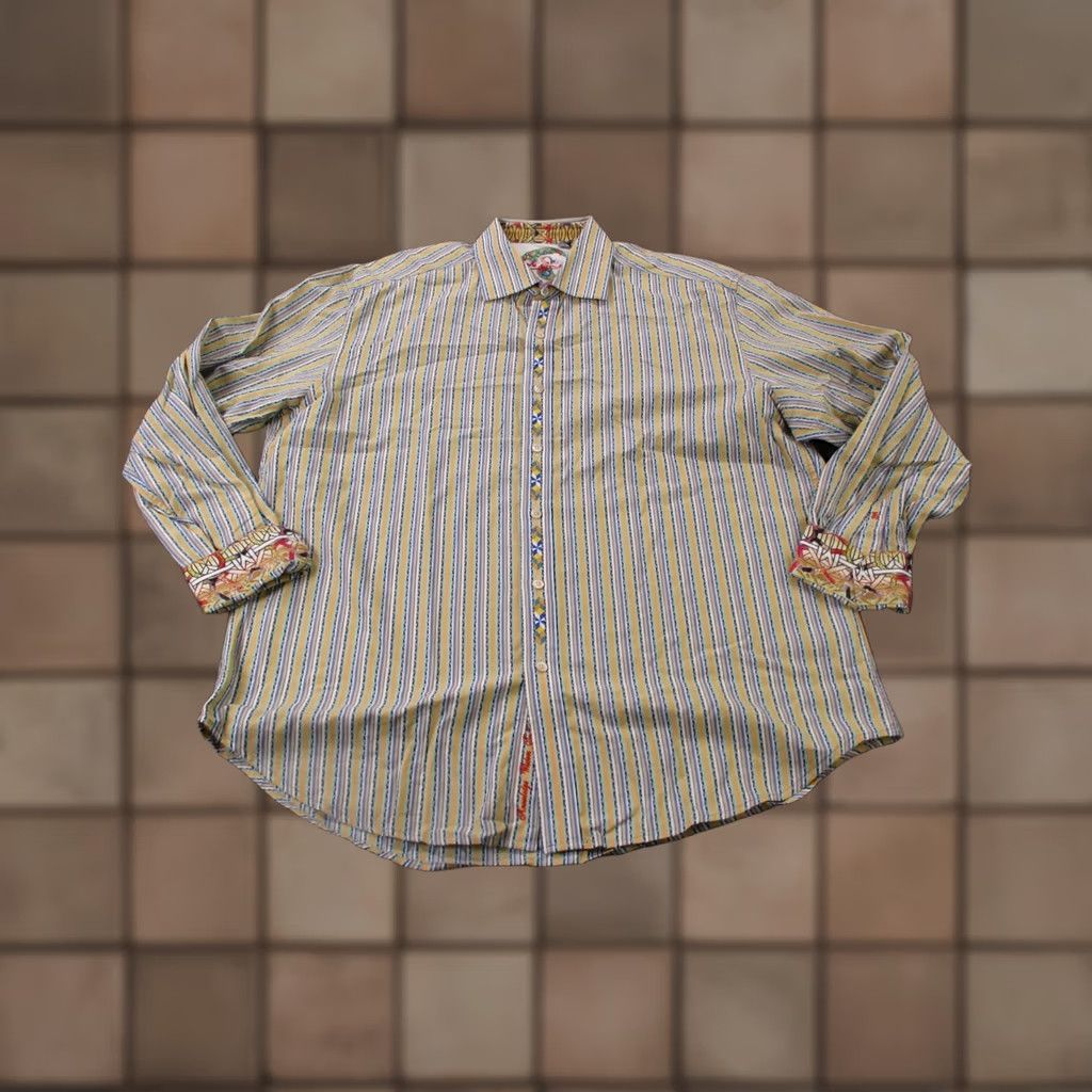 Robert Graham Robert Graham Shirt Mens 2XL Multicolor Striped Button-Up Collared Long Sleeve Casual Dress Size 48R - 1 Thumbnail