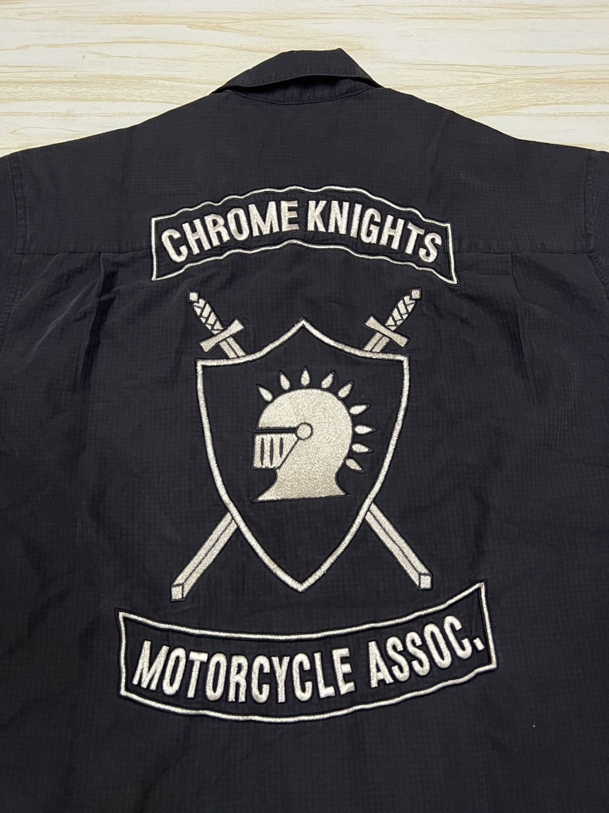 Vintage Chrome Knights Motorcycle Assoc. Cubavera Shirt Size US XL / EU 56 / 4 - 6 Thumbnail