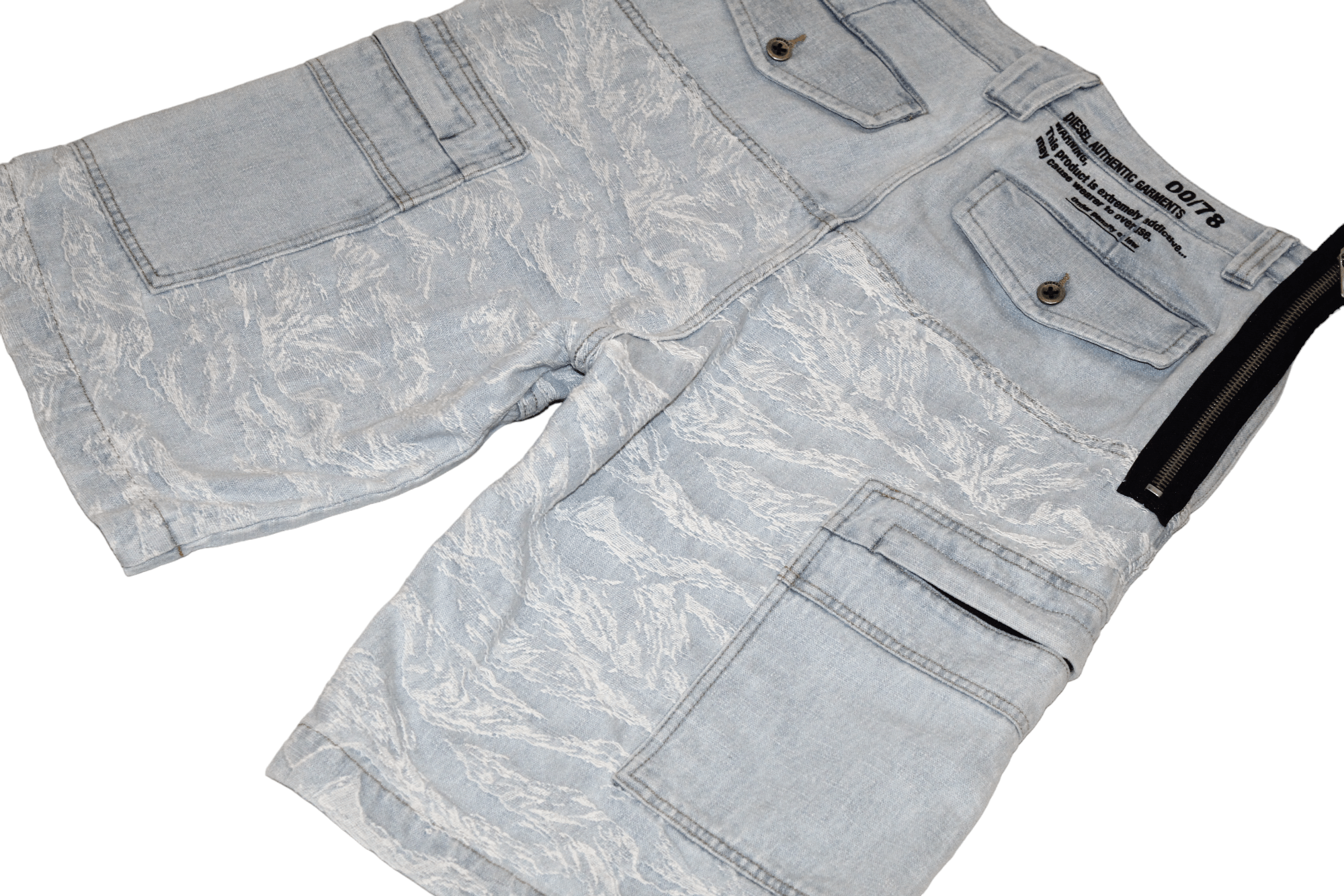 Diesel 💥Diesel D-LUK Baggy Heavy Denim Shorts Textured Pattern Size US 32 / EU 48 - 8 Thumbnail
