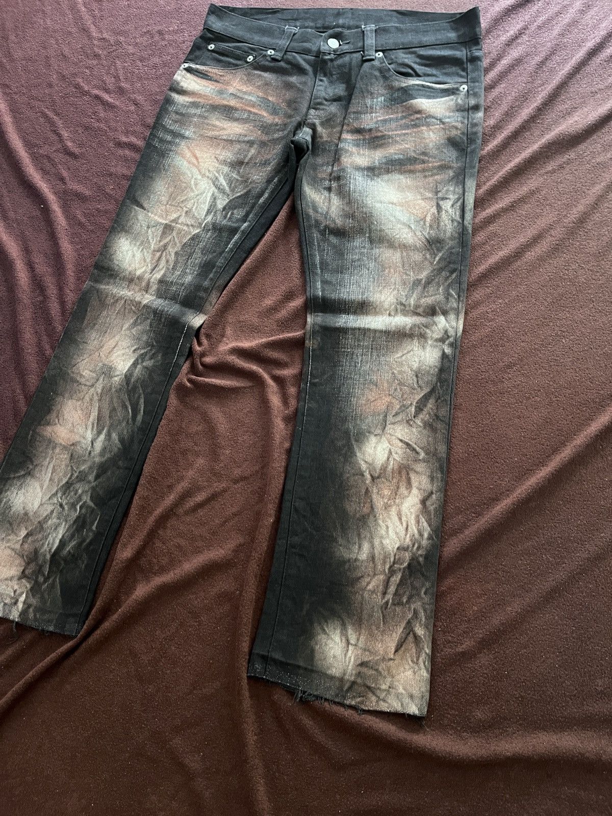 Tornado Mart TORNADO MART ACID SPRAY FLARE JEANS Size US 30 / EU 46 - 2 Thumbnail