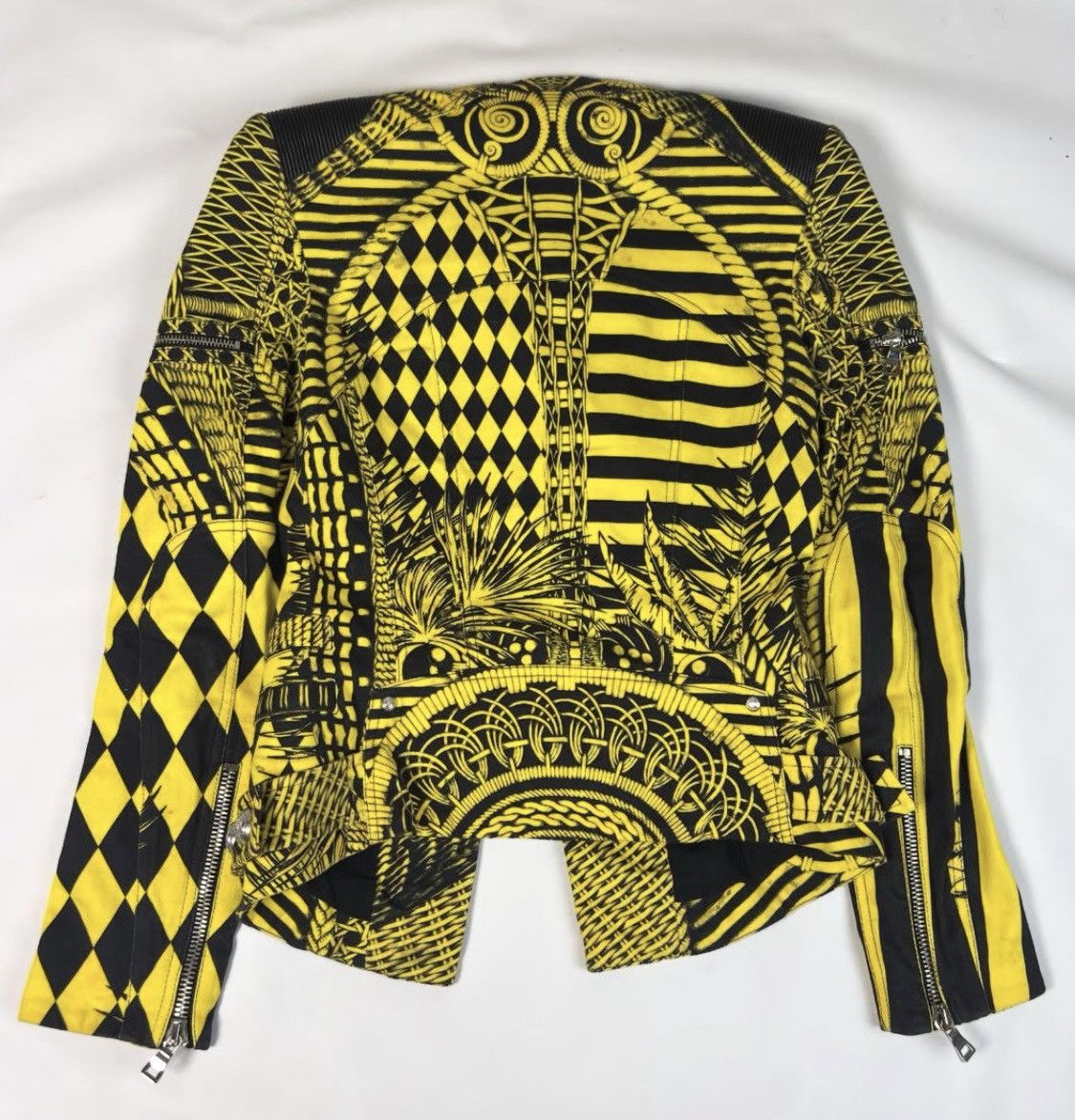 Balmain BALMAIN PARIS Rare Harlequin Graphic Print Denim Biker Size XS / US 0-2 / IT 36-38 - 3 Thumbnail