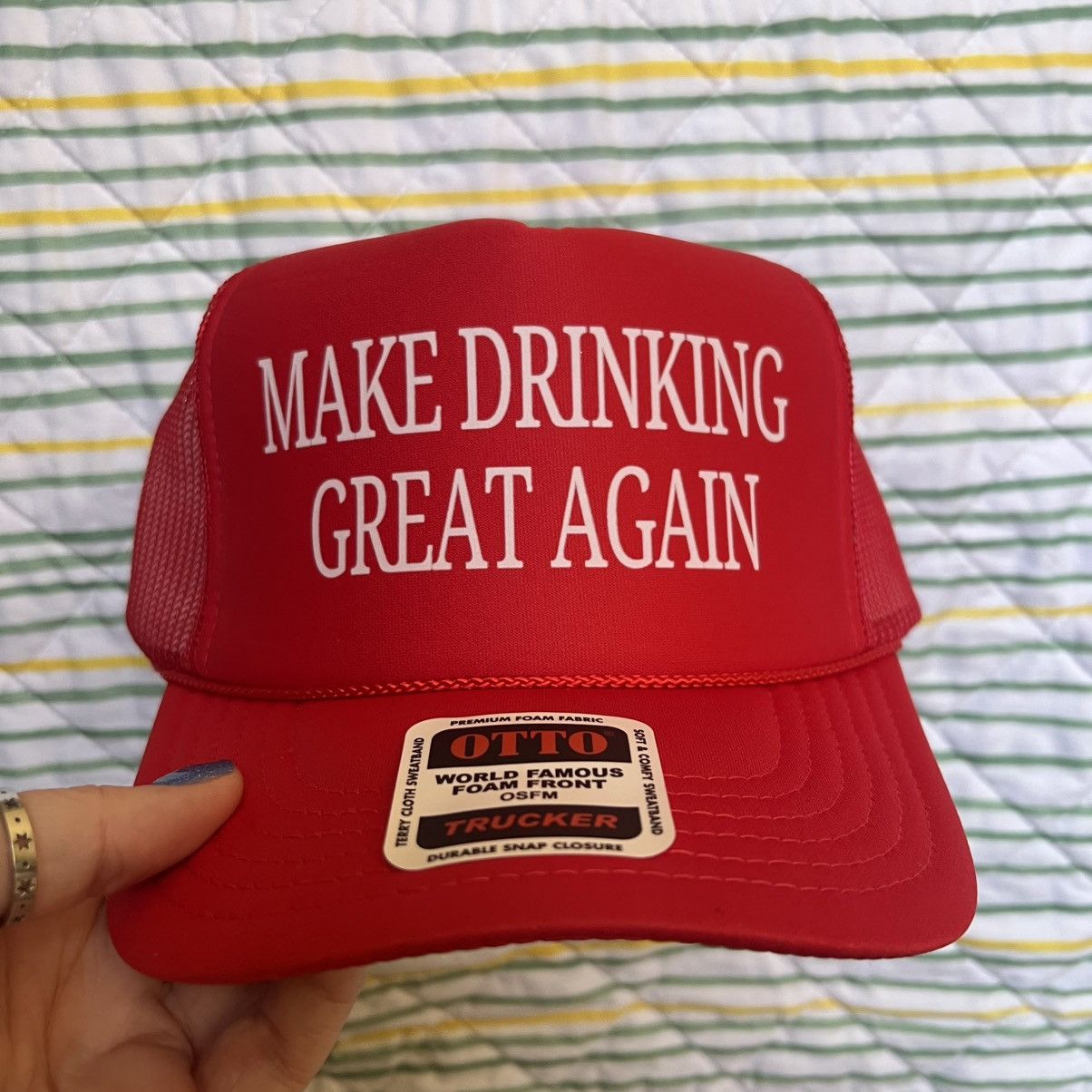 Otto Make drinking great again country western trucker hat Size ONE SIZE - 1 Thumbnail