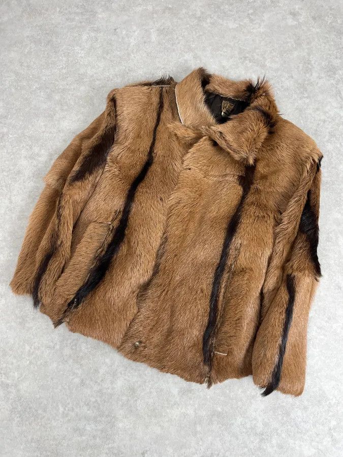 Roberto Cavalli FW2005 Cavalli Goat Fur Camel Leather Jacket Size XS / US 0-2 / IT 36-38 - 4 Thumbnail