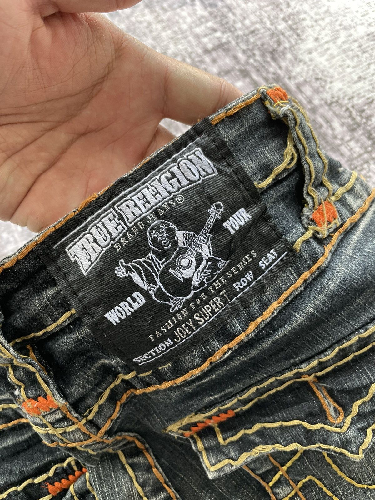True Religion TRUE RELIGION RICKY SUPER QT ORANGE YELLOW DOUBLE STITCH Size US 28 / EU 44 - 6 Thumbnail