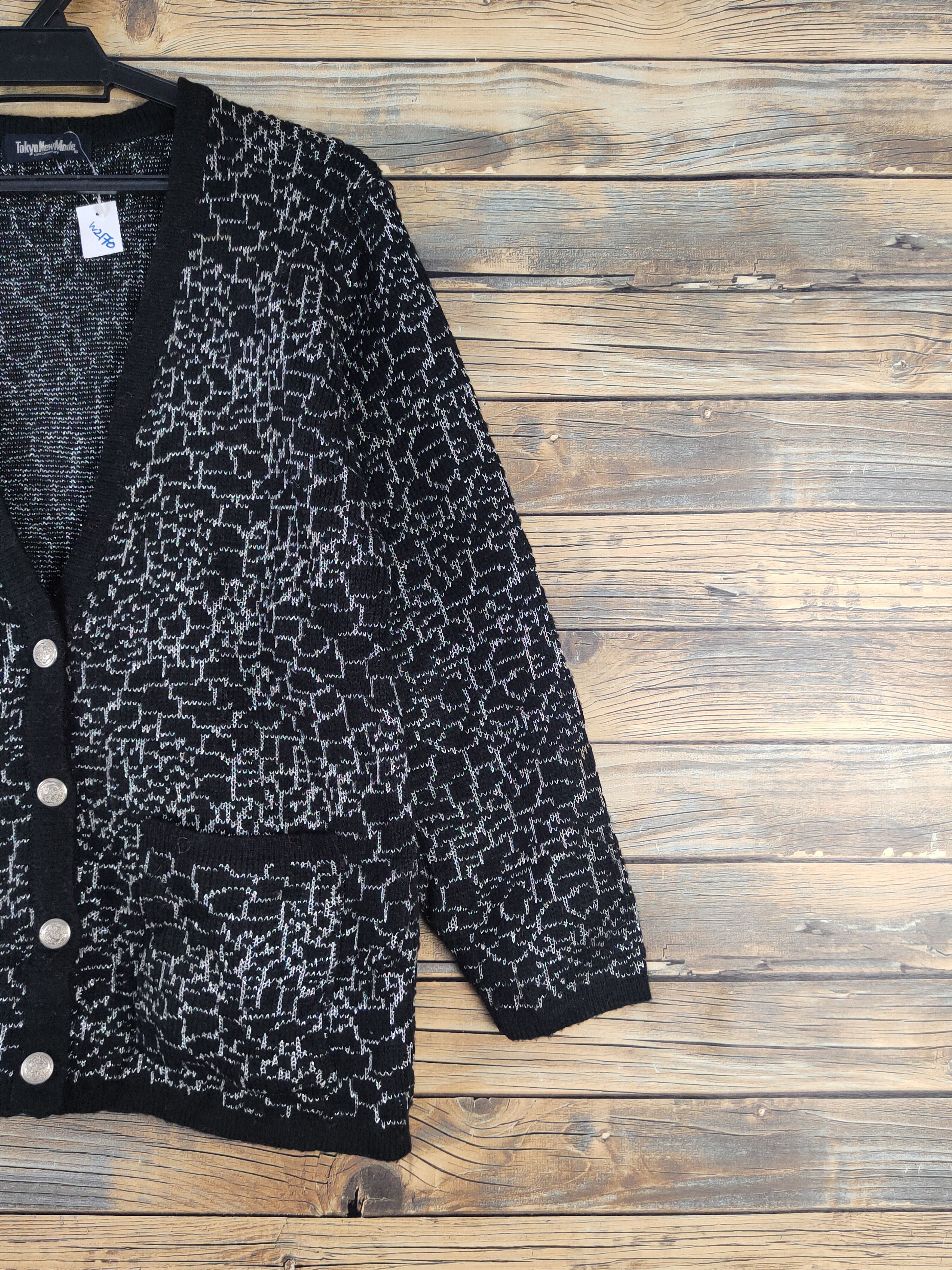 Homespun Knitwear Tokyo New Mode Black Knitwear Cardigan #W2170 Size US M / EU 48-50 / 2 - 5 Thumbnail