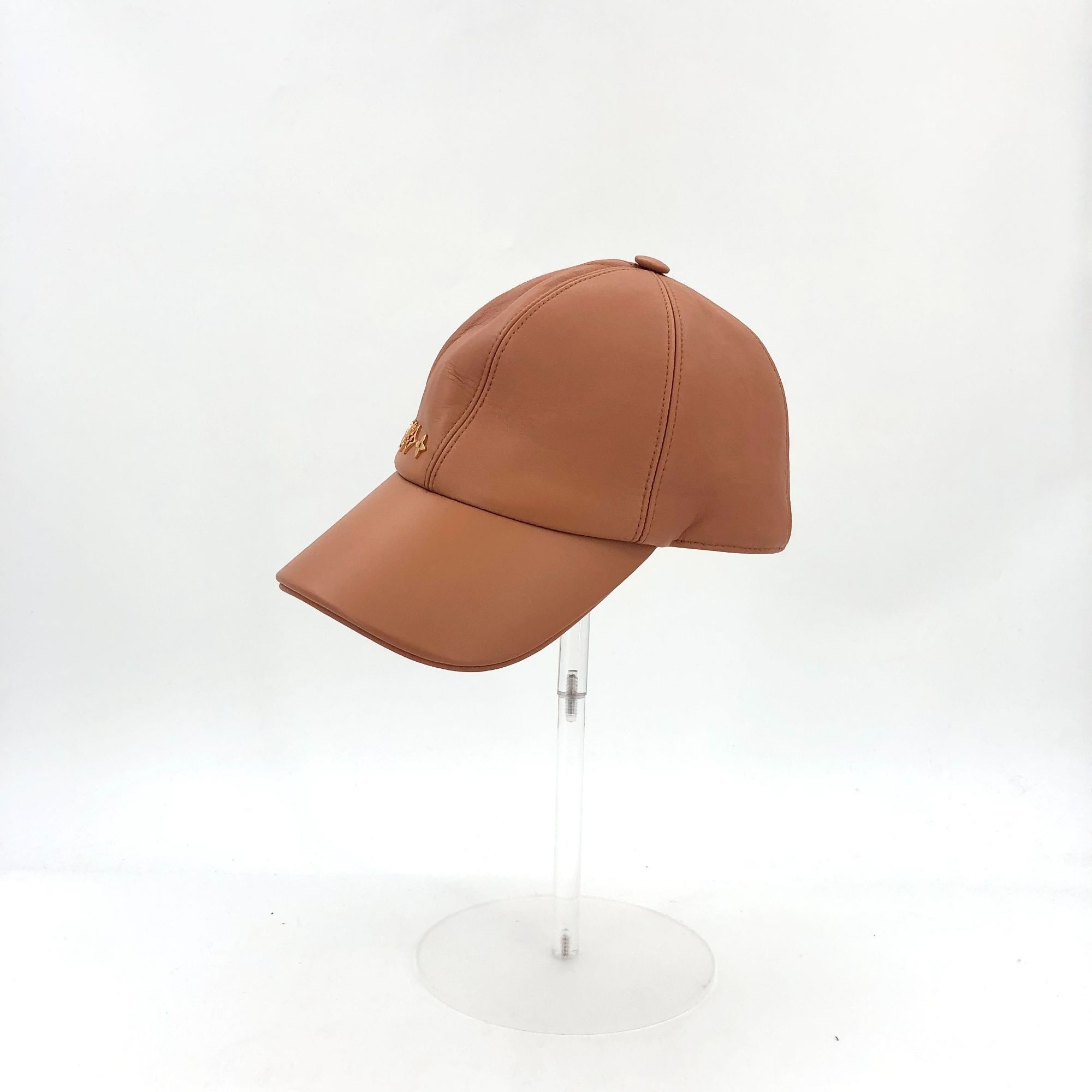 Louis Vuitton Louis Vuitton Brown Sheepskin Baseball Cap With Gold Logo Ma Size ONE SIZE - 2 Thumbnail