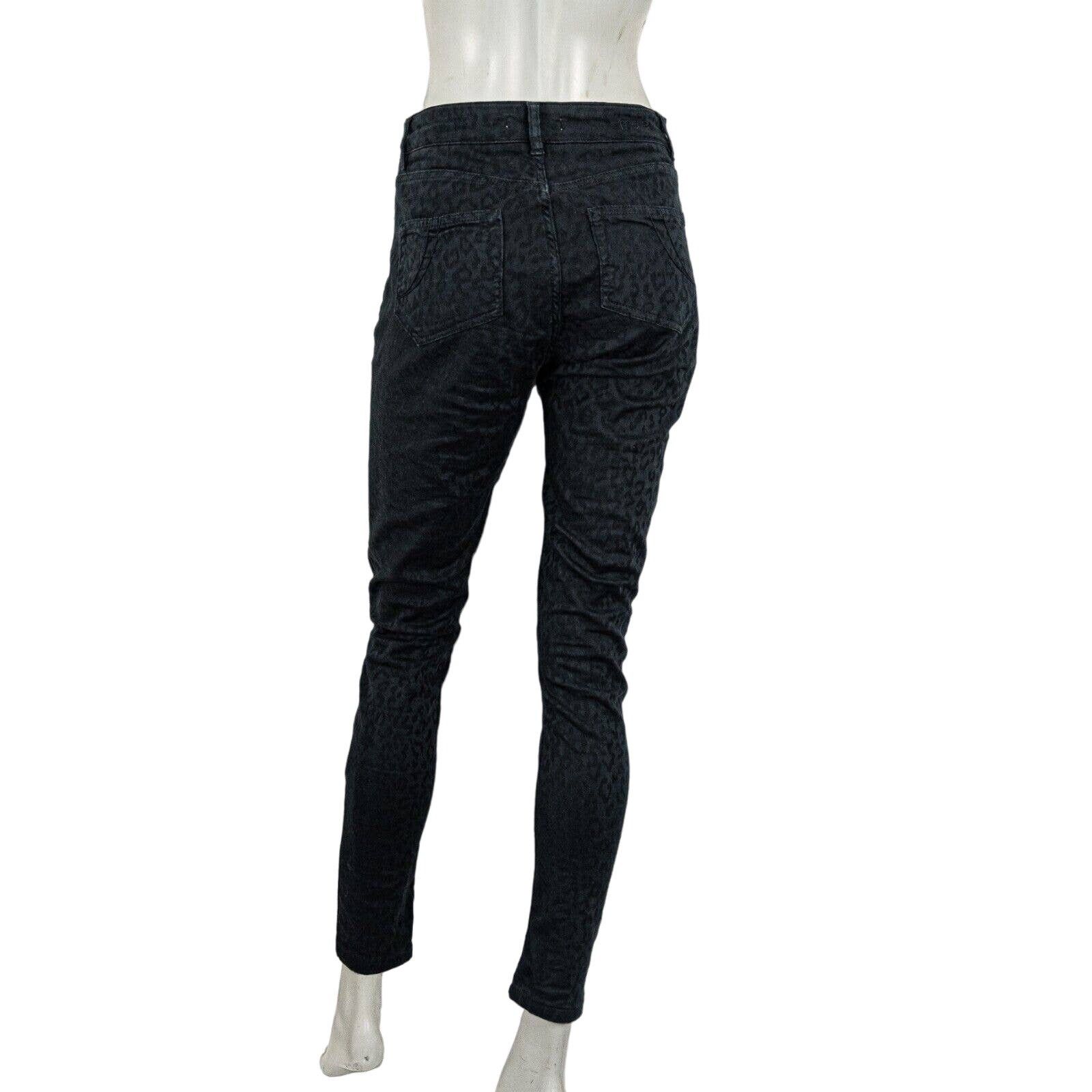 Maje MAJE Black Cheetah print stretch skinny jean pant cotton Size 28" / US 6 / IT 42 - 3 Thumbnail