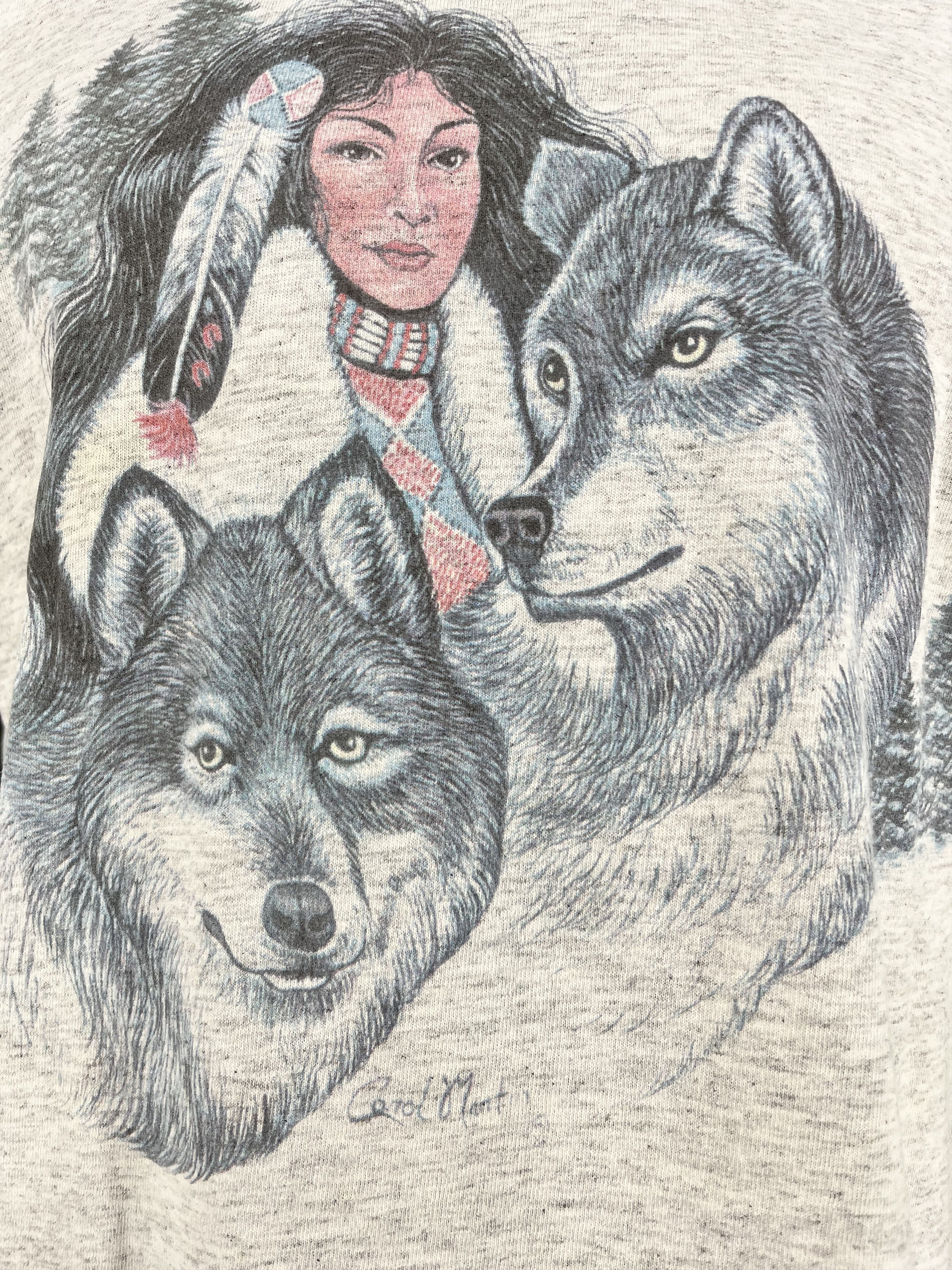 Fruit Of The Loom Vintage Wolf Jackson Hole T Shirt Single Stitch Graphic Tee Size US L / EU 52-54 / 3 - 7 Thumbnail