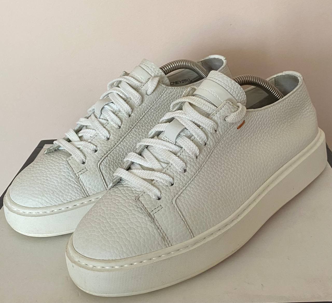 Santoni Santoni Design White women's Leather Classic Sneakers Size US 7 / IT 37 - 4 Thumbnail