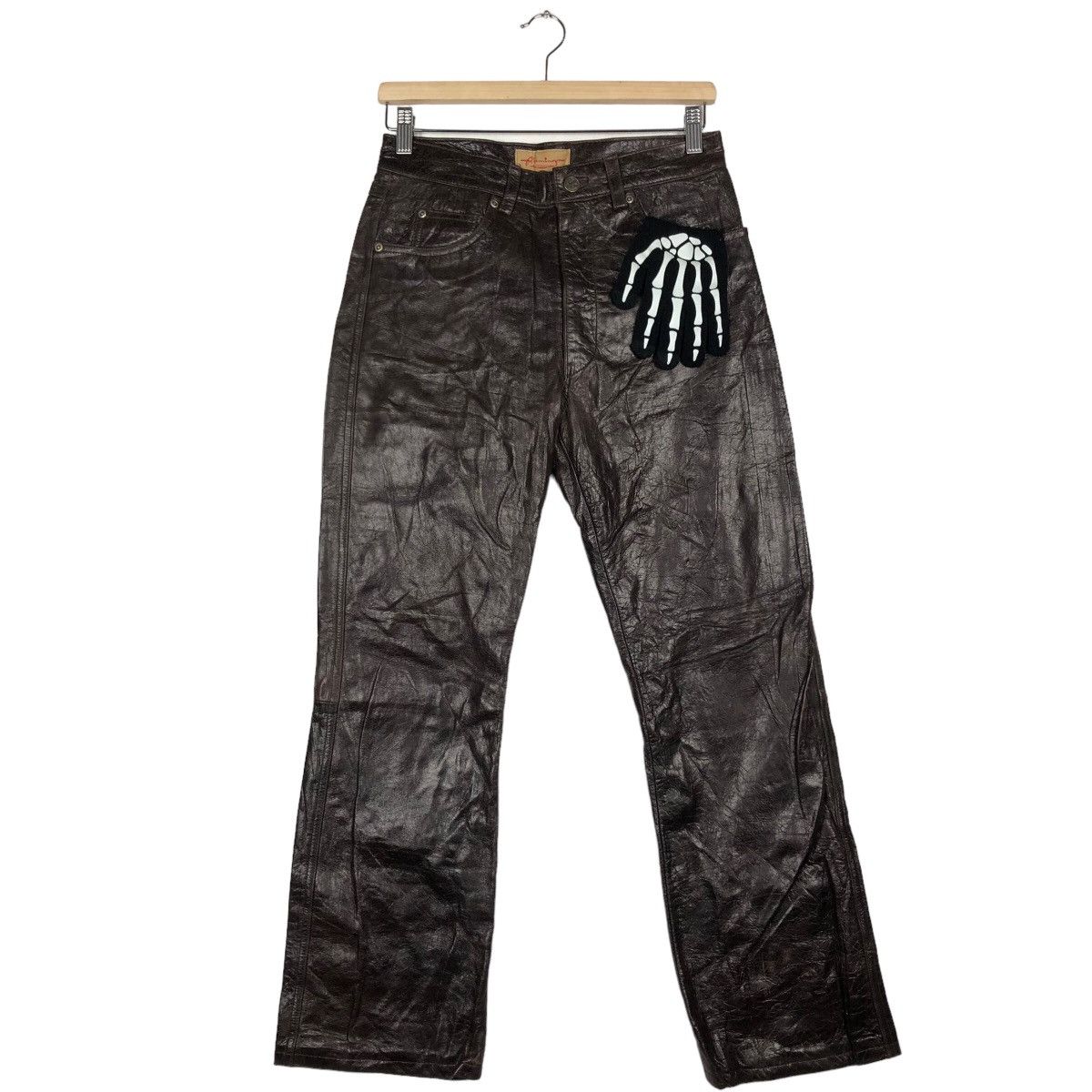 Genuine Leather 🔥Rare Flammingo Genuine Leather Pants Inspire by Hysteric Size US 28 / EU 44 - 2 Thumbnail